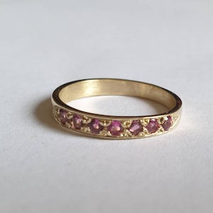 Solid gold ring, Tourmaline ring, 14k gold ring, October birthstone ring, pink Tourmaline ring, stacking rings, October birthday jewelry