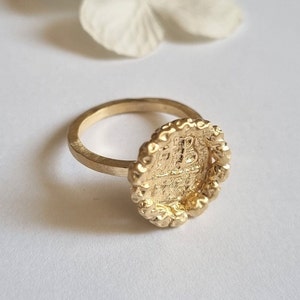 Gold coin ring, antique coin ring, old coin ring, antique ring, Roman coin ring, solid gold ring, 14k gold coin ring, 9k gold ring, cocktail