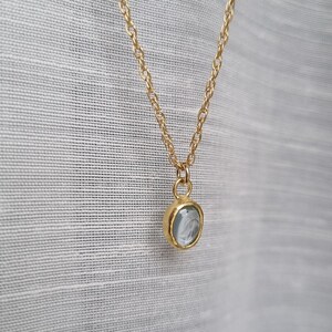 Collana in oro 14k con topazio blu, collana con ciondolo in oro, collana con pietra portafortuna di dicembre, collana in oro 9k, compleanno di dicembre, gioielli con topazio blu