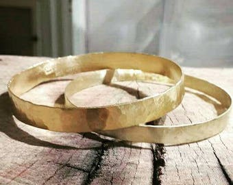 Gold bangle bracelet, stacking gold bracelets, wide bangle, stacking bangles, minimalist bracelet, hammered bangle, hammered bracelet