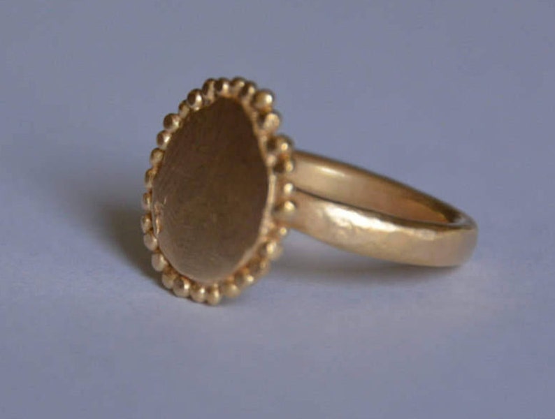 Gold disc ring gold round ring gold statement ring gold Etsy