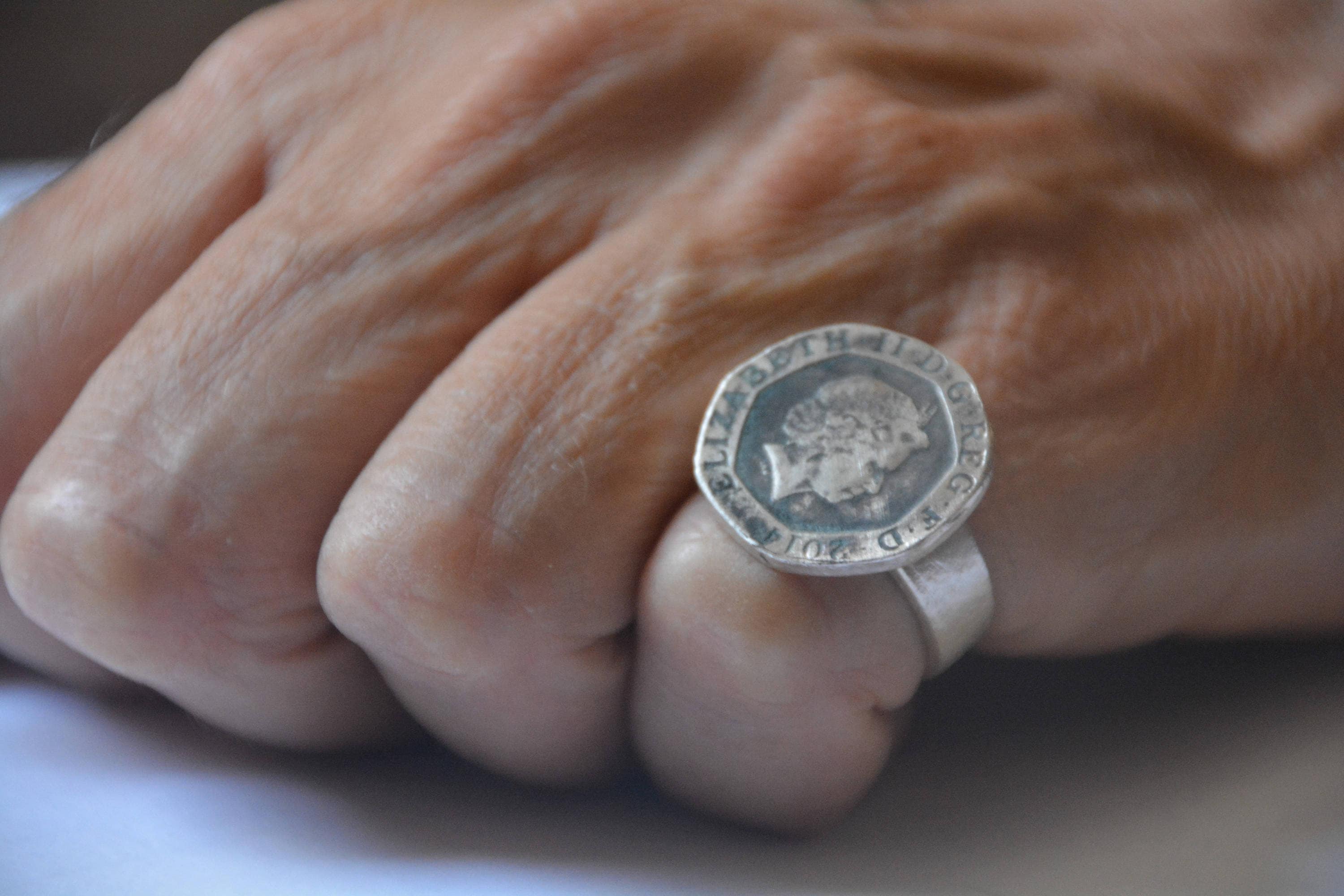 Coin pinky best sale ring
