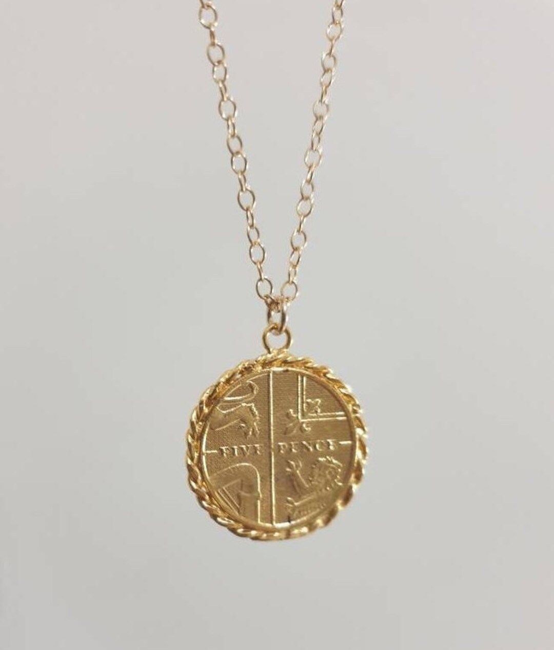 Gold Pendant Necklace Medallion Necklace Gold Coin Pendant - Etsy