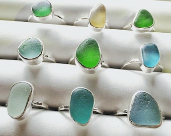 Beachglass Ring in Sterling Silver bezel ~ Seaglass from Hawaii