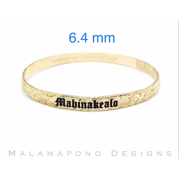Personalized 14k Gold filled Hawaiian Heirloom jewelry style bangle bracelet