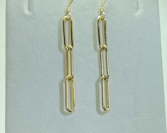 14k gold filled paperclip earrings - cute simple dangle