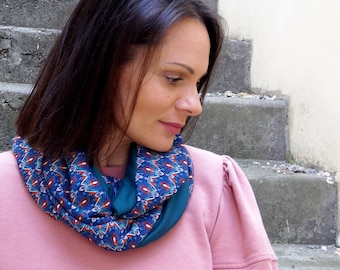 Snood neck warmer for women turquoise blue color gift idea