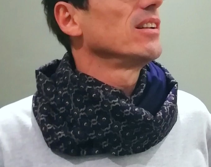 snood two trendy neck warmers for men or women, double collar, tube scarf, scarf, fluid, neck warmer, navy blue, camel, gift