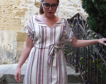 Striped shirt dress for summer for women