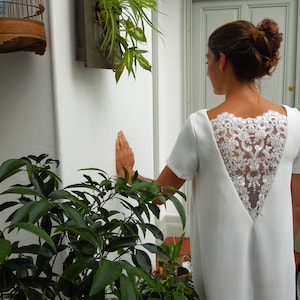 Short bridal dress for courthouse's wedding image 4