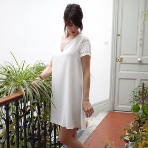 Robe De Mariee Courte Pour Mariage Civil Mairie Pacs Robe Etsy