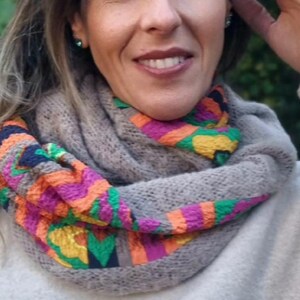 Women's double-wrap scarf — colorful Aztec pattern | Autumn and winter accessory, perfect as a Christmas or birthday gift for women