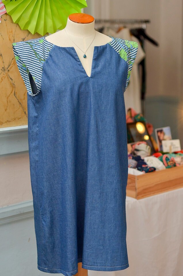 denim trapeze dress