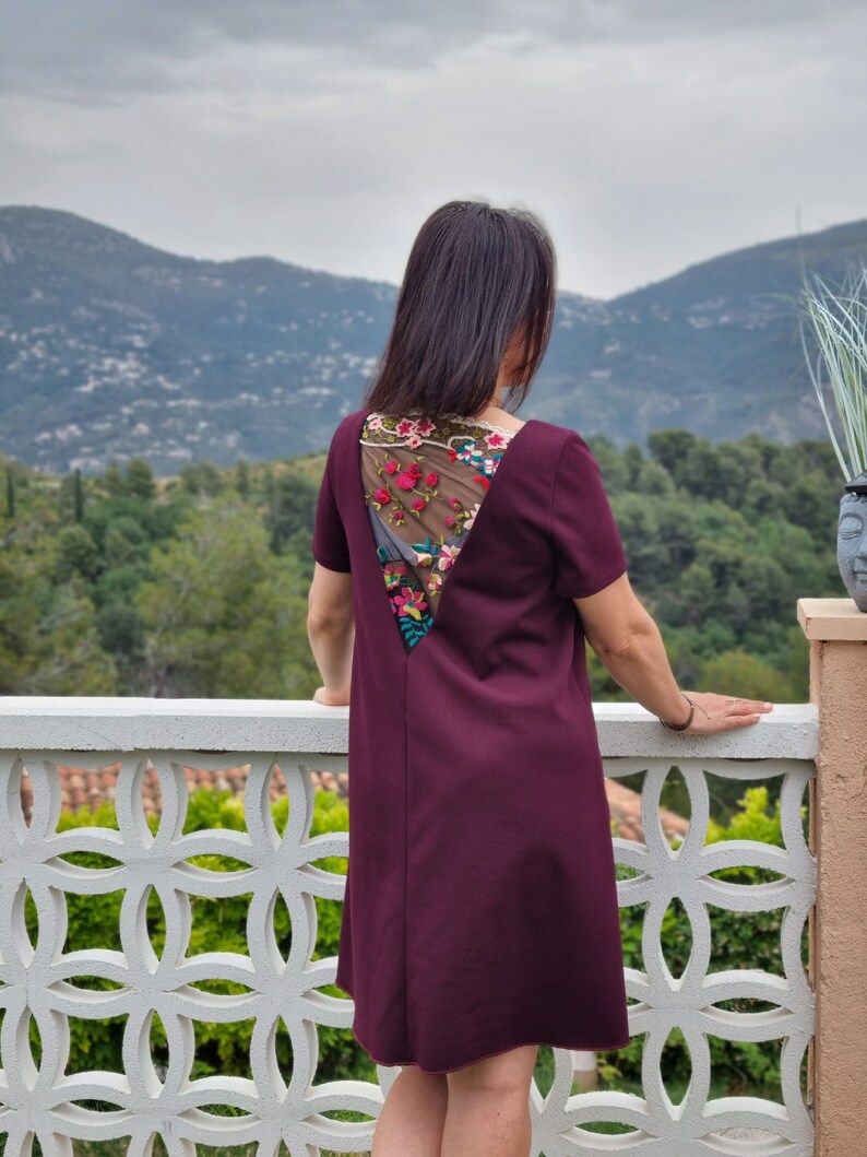 Black or burgundy cocktail dress image 9