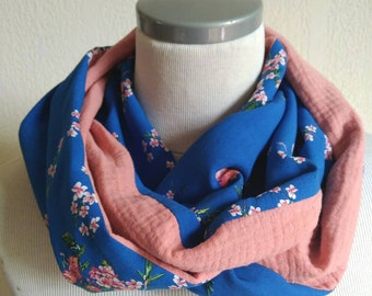 Snood women's scarf for spring in different colors and patterns