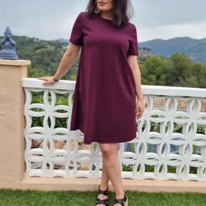 Black or burgundy cocktail dress image 2