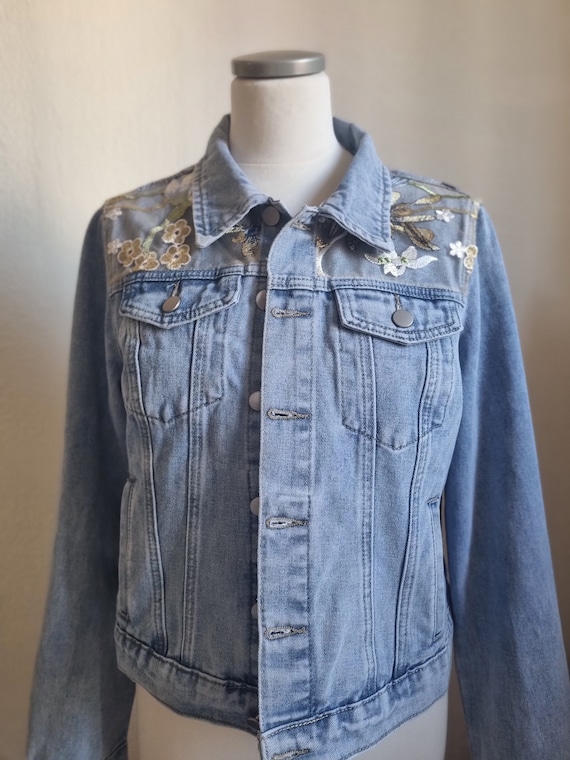 Veste en jean clair femme hotsell