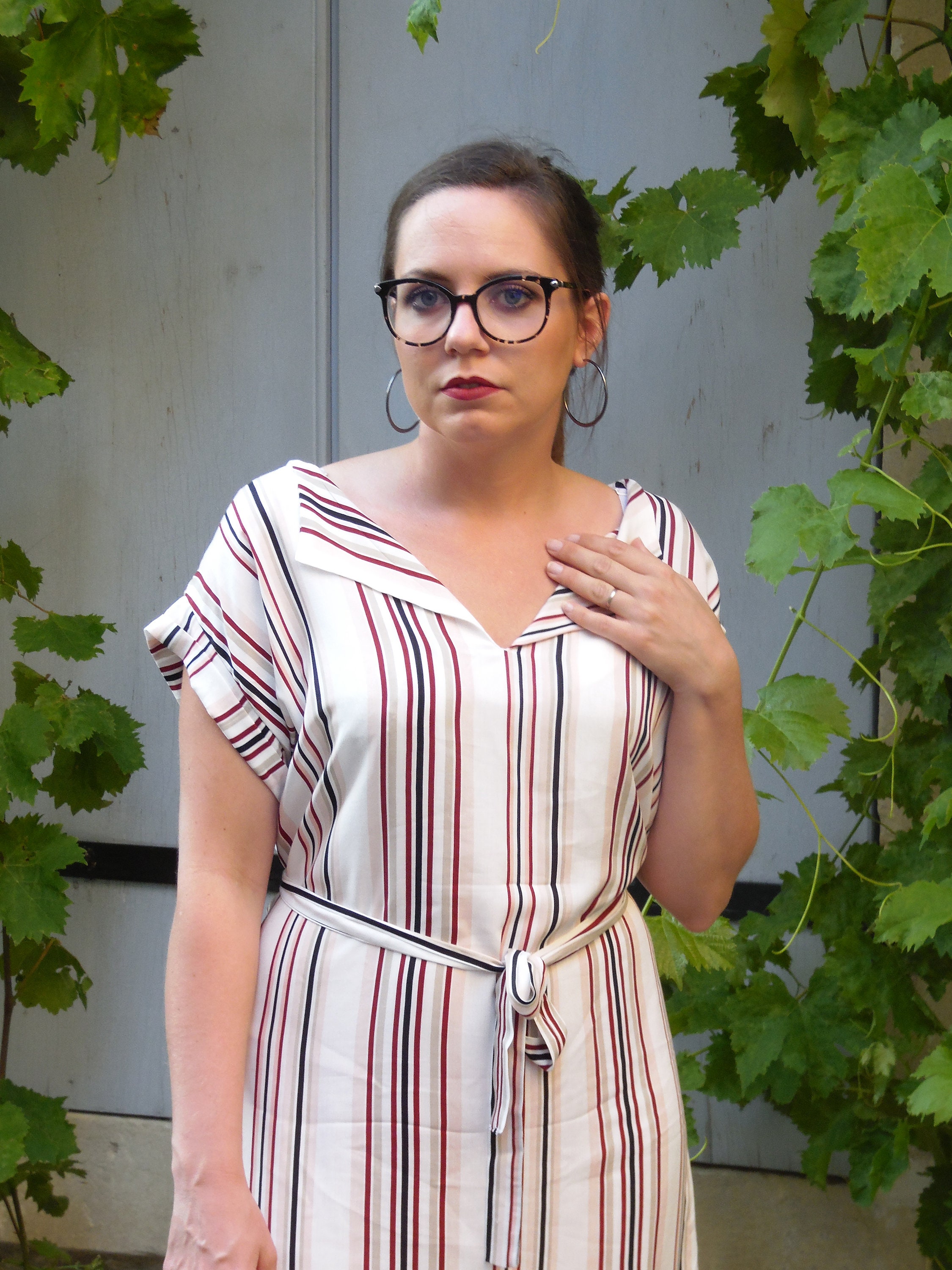 Short Striped Pink Shirt Dress For Cotton And Viscose Summer