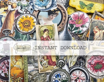 Printable Ephemera, Digital download, Vintage, Victorian Ladies, Embellishments, Joanna Jeanne Creation