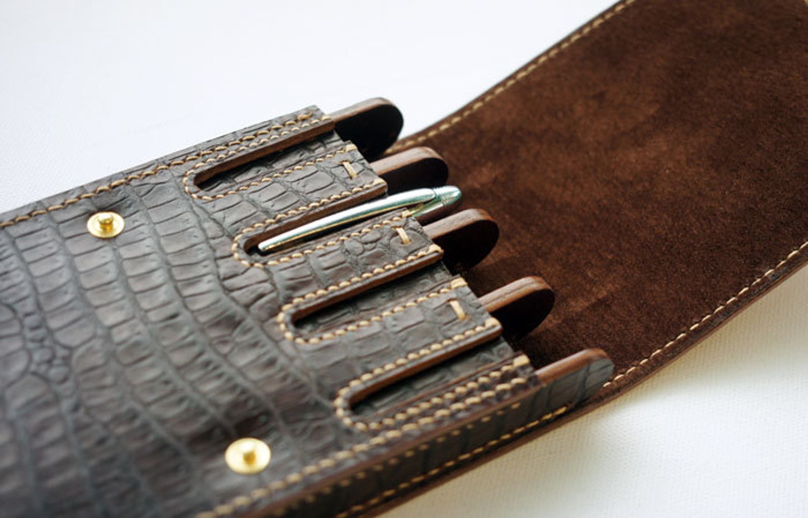 Handmade leather Fountain pen case Pen case waterman case Etsy