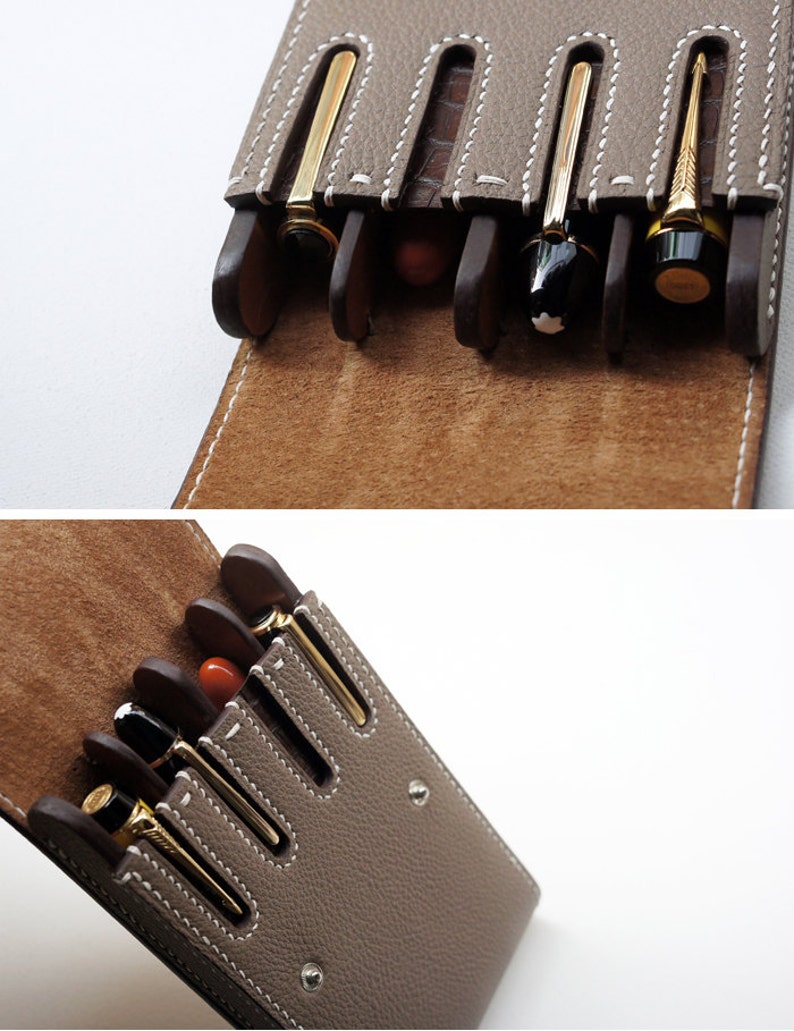 Handmade leather Fountain pen case Pen case waterman case Etsy