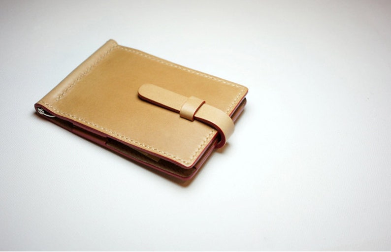 Handmade Leather Money Clip Wallet Etsy - image 0