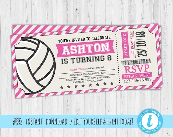 Volleyball Party Invitation Template 10