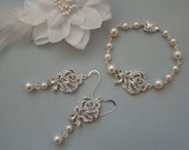 Braut-Schmuck-Set, Perle Hochzeit Schmuck-Set, Braut Armband Braut Ohrringe, Perlen Schmuck-Set, Brautschmuck mit Perlen - STIEG