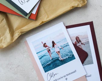 Kaartje om bruidsmeisje te vragen, Wil je mijn bruidsmeisje zijn?, Gepersonaliseerde cadeaus voor de ceremoniemeester, Cadeauverpakking voor het vragen van je bruidsmeisje, Bruidsmeisjes vragen