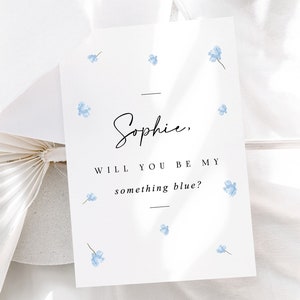 Will you be my something blue proposal card | Bridesmaid Proposal | Maid of Honour | Flower Girl | Bridal Party Cards