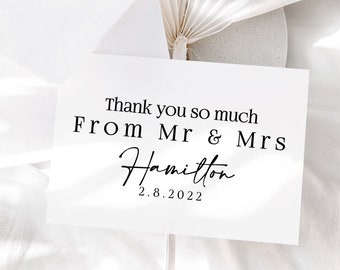 Personalised Wedding Thank You Cards | Handmade Note Cards |  From Bride and Groom | Wedding