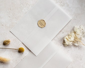 White Wedding Invitation Vellum Jackets - Transparent Vellum Wraps for 5x7 Invites | DIY Wedding Stationery Kits