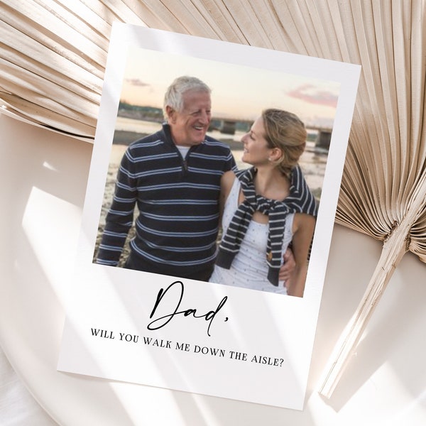 Will You Walk Me Down The Aisle Photo Card | Wedding Polaroid | Will You Give Me Away | Father of The Bride | Step Dad | Mother of the Bride