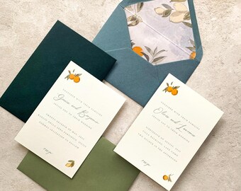 Italian Wedding Invitations, Tuscany Wedding Invites, Italy Wedding Invite, Lake Como Save The Dates, Spanish wedding stationery, Lemons