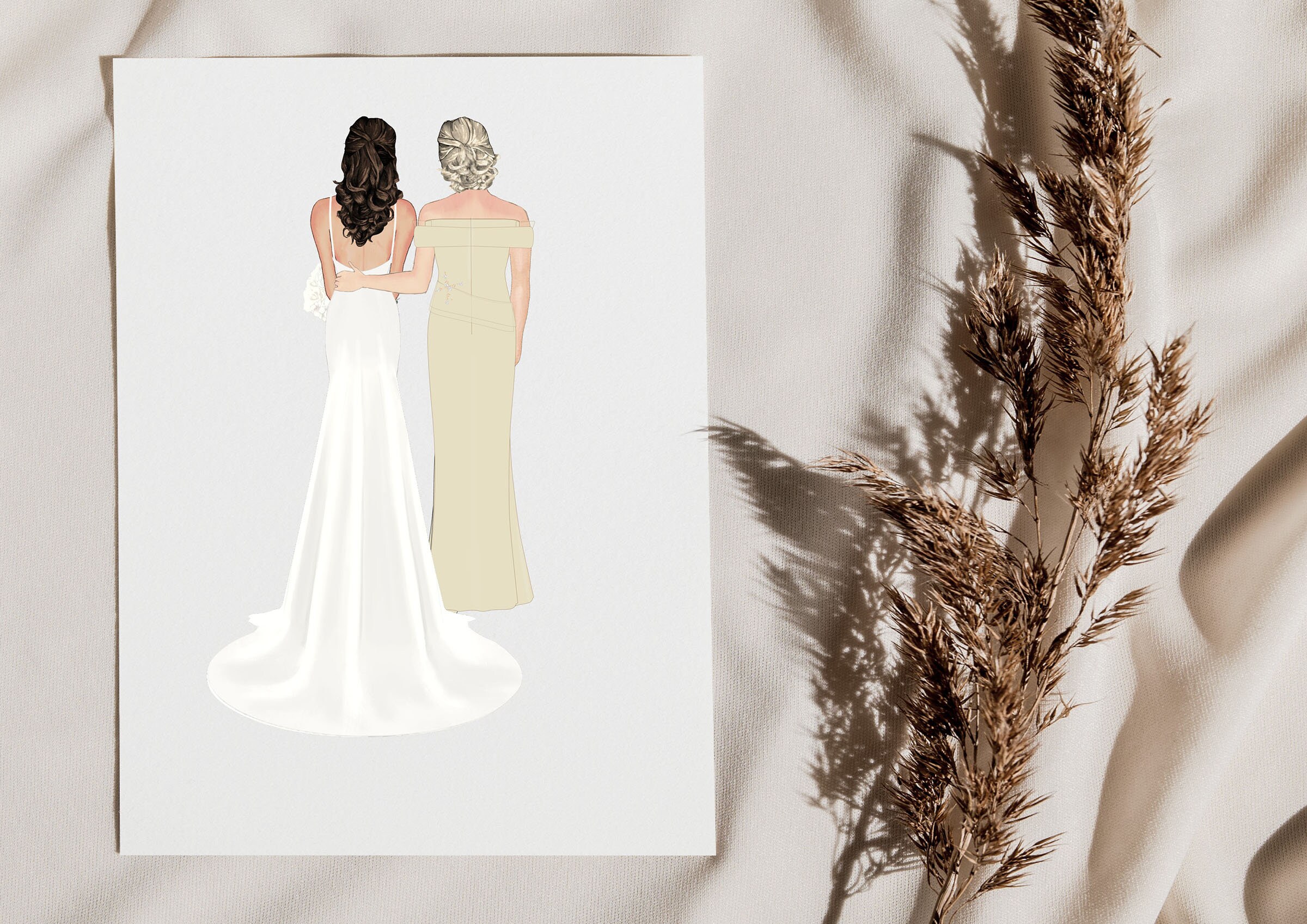 Personalised Mother of the Bride Gift Wedding Illustration Etsy