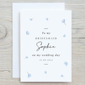 Danke, dass Sie meine Trauzeugin sind, Karte, Brautjungfer Hochzeitskarte, personalisierte Karte, Brautjungfer Geschenk, danke Brautjungfer, am Tag