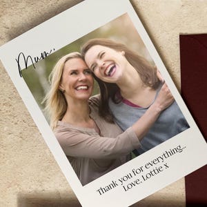Mutter der Braut Karte, personalisierte Mama Karte, Danke Mama, Mutter des Bräutigams Geschenk, MOB Geschenke, Fotokarte von der Braut an meinem Hochzeitstag