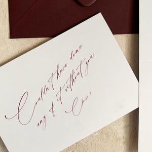 Tarjetas de agradecimiento personalizadas para damas de honor, tarjetas de boda para la fiesta nupcial, regalo para la dama de honor, regalos para damas de honor, tarjetas de agradecimiento de boda.