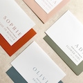 Personalised Bridesmaid Thank You Cards, Maid of Honour Gifts, Wedding Day Thanks, Coloured cards with matching envelopes
