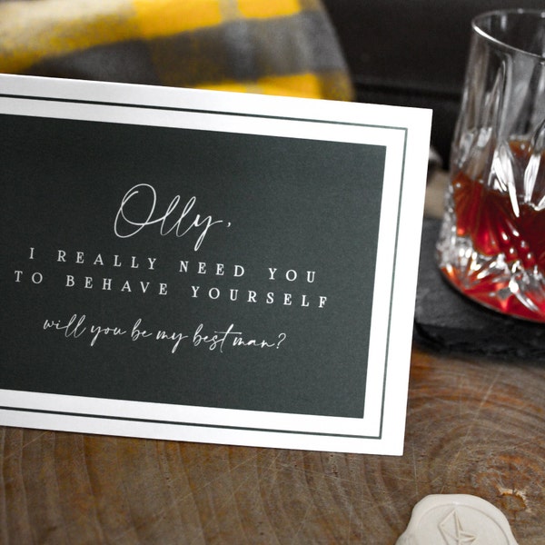 Personalised Will you be my Best Man Card Proposal Cards | Groomsman Request | Page Boy  | Ring Bearer | Witness | Usher Gift