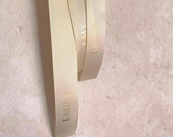 Personalised Satin Ribbon Bows, Name Place bows, Guest Name Wine Glass Ribbons, Will you be my Bridesmaid Proposal, Maid of Honour Gift