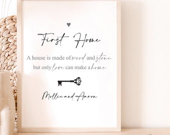 First Home Gift, House warming Gift, First Home Quote, Our First home Print - UNFRAMED 8x10" PRINT