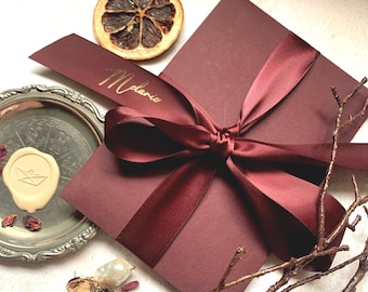 Personalised Christmas Gift Card  With Satin Ribbon | Money Wallet | Surprise Gift Card Bow Set | Experience Gift Holder | Christmas Cards