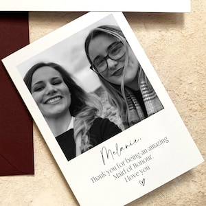 Thank You For Being My Bridesmaid, Bridesmaid Thank You Cards, Bridesmaid Thank You Gifts, Thank You Bridesmaid Card, Maid of Honour Gift