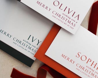 Personalised Family Christmas Cards, Minimalist Design, A6