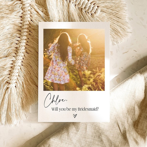 Bridesmaid Proposal, Will You Be My Bridesmaid, Personalised Photo Proposal Card, Bridesmaid Gifts, Maid of Honour, Flower Girl Thank You