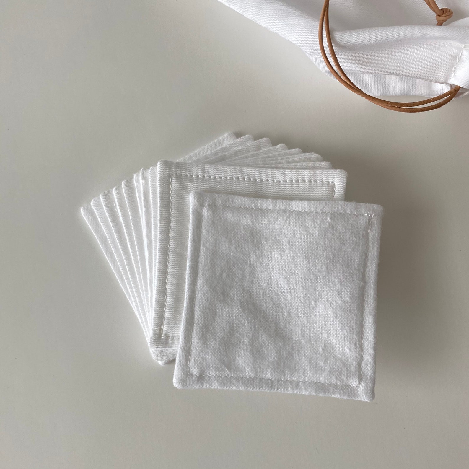 Ecofriendly Cotton Squares Set of 10 Pads With Storage Bag Etsy