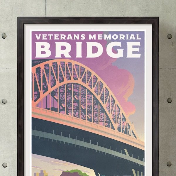 Cleveland Ohio Veterans Memorial Bridge Giclee print unframed