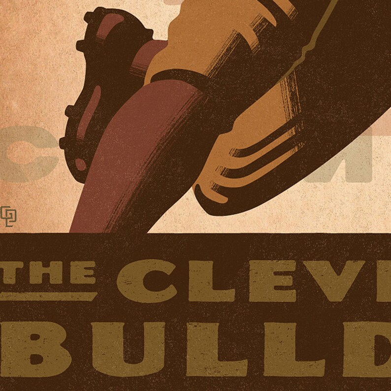Cleveland Bulldogs Giclee Print Unframed. Etsy