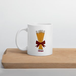 Bouquet of freshly sharpened pencils | You&#39;ve Got Mail 90s movie White glossy mug
